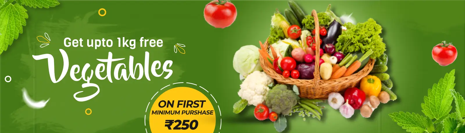 1kg get free vegetables on first purchase 250