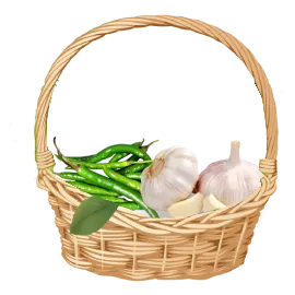 Hari Mirch-250gm,Garlic-250gm